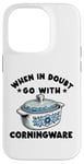 Coque pour iPhone 14 Pro Cocotte de cuisine vintage pour femme Bleuet Bleu