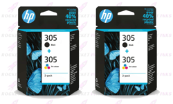 2x HP 305 Black & Colour Original Ink Cartridges For DeskJet 2722e Printer