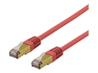 Deltaco Sftp-60Rah - Patch-Kabel - Rj-45 (Hane) Till Rj-45 (Hane) - 50 Cm - Sftp - Cat 6A - Halogenfri, Formpressad - Röd