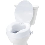 VEVOR Rehausseur de Toilette Universel 100 mm de Haut, Siege de Toilette Sureleve Charge 136 kg, en PP Resistant, Verrouillage par Tige a Vis, pour