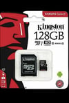 Kingston Micro SD 128GB SDHC Memory Card Mobile Phone Class 10 With SD ADAPTER