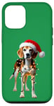 Coque pour iPhone 12/12 Pro Harrier Chapeau de Père Noël avec lumières de Noël pour maman papa amoureux