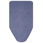 Brabantia 8mm Thick Underlay Ironing Board Cover (A Board/Denim Blue) Heat-Resistant, Non-Slip, Durable Cotton & Foam, Cord Fastener