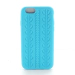 COQUE SILICONE SOUPLE EMPREINTE PNEU POUR APPLE IPHONE 6 6S BLEU TURQUOISE