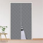 Rideau de Porte Isolant Thermique 90 x 210 cm, Rideau de Porte Épaississant d'hiver, Isolant Phonique Anti Froid, en Coton Magnétique, Gris - Sollbry