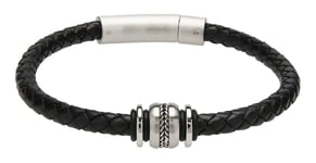 Unique & Co B428BL/21CM Black Leather | Matte Steel Clasp | Jewellery