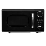 20L Retro Freestanding Microwave In Black 700W Digital Timer - SIA FRM20BL