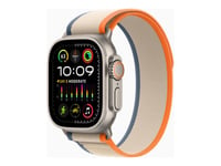 Apple Watch Ultra 2 - 49 Mm - Titan - Smartklokke Med Trail Loop - Nylonvev - Oransje/Beige - Båndbredde: M/L - 64 Gb - Lte, Wi-Fi, Bluetooth, Uwb - 4G - 61.4 G