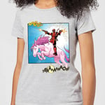 T-Shirt Femme Deadpool Chevauche une Licorne Marvel - Gris - 4XL