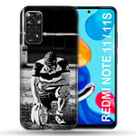 Coque pour Xiaomi Redmi Note 11 / 11S Sport Rugby Noir Blanc