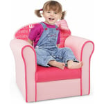 Fauteuil Enfants en Velours avec Motif Mignon Nœud, Canapé Enfants en Bois avec Dossier et Accoudoirs Confortables, Patins Antidérapants, Charge 50kg