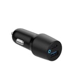 eSTUFF INFINITE Car Charger med 1xUSB-C (20W) och 1xUSB-A (18W), cigguttag 12-24V