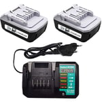 3 pièces) 2X Batterie & 1X Chargeur Pour Makita BL1813G 18V 2,0Ah BL1815G BL1820G BL1840G HP457D DF457D DK18041 DK18015 Chargeur DC18WA (14,4V &18V )