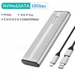 M.2 NGFF NVME SSD SATA to USB 3.2 Type-C Enclosure Case Converter Adapter UASP