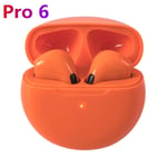 OLAF Air Pro 6 TWS ¿couteurs sans fil Bluetooth Casque Fone ¿couteurs Bluetooth Casque de sport avec micro pour iPhone Xiaomi POCO-Orange_XINENGJI