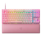 Razer Huntsman V2 Tenkeyless (Red Switch) - Optical Gaming Keyboard (Linear Optical Switches Gen-2, Doubleshot PBT Keycaps, Ergonomic Wrist Rest) US Layout | Quartz Pink