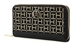 Tommy Hilfiger Louise AW0AW00604 Portefeuille pour Femme 20 x 10 x 2 cm (l x H x P), Noir, 20x10x2 cm (B x H x T)