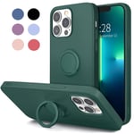 iPhone 12/12 Pro - Silikonskal med Magnetisk Ringhållare Välj Färg Green Grön