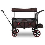 Fuxtec Chariot Compact Cruiser Marron Premium, L'Original, Prend Peu De Place Dans le Coffre, Chariot de Jardin Pliable Pour Enfants, Transport, Plage, Ville, Forêt, à Tirer ou à Pousser, Charge 75 kg