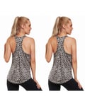 Promover 2 Pack Workout Running Tank Top Women Racerback Yoga Tops Exercise Gym Shirts Quick Dry Casual Sleeveless Athletic Running Vest