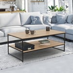 Idmarket - Table basse rectangulaire detroit double plateau 113 cm design industriel