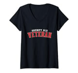 Womens Grumpy Old Vet Funny Military Veteran Men Women V-Neck T-Shirt