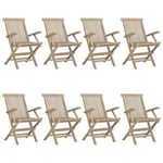 Chaises de jardin pliantes lot de 8 gris 56x61x89 cm bois teck