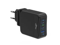 Media-Tech Usb-C Pd Smart Power Adapter - 65 W Automatisk Universell Nätadapter För Mobila Enheter, 5 Automatiskt Valbara Spänningar Och Strömmar, Usb-C- Och Usb-A-Uttag