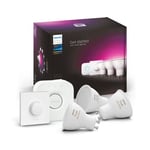 Philips Hue White & Colour Ambiance Starter Kit: Smart Bulb 3X Pack LED [GU10] incl. Bridge and Smart Button - 350 Lumen