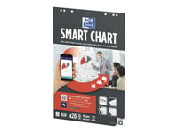 Oxford Smartchart - Flipover-Papper - 650 X 980 Mm - 20 Ark - Vitt - Rutigt - 6 Hål