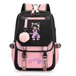 Aphmau Rosa Anime Skolryggsäck Casual Daypack Ryggsäck Cool bokväska