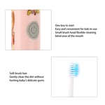 (Rose)Kids Electric Toothbrushes Cartoon Pattern Battery Powered Soft Brush GFL