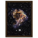 Artery8 Hubble Space Telescope Image Colourful Sheets Of Debris From The Stellar Explosion Of N 49 DEM L 190 Supernova Remnant Artwork Framed A3 Wall Art Print