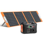 Station Électrique avec Panneau Solaire, Générateur Électrique Portable 151 Wh et Panneau Solaire de 100W, Pliable, Panneau Solaire 18 V avec Mémoire, Kit Complet, Générateur Solaire de 200 W