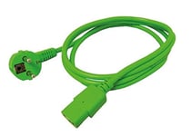 ROLINE Câble d'alimentation I Connecteur type F vers IEC 320-C13 femelle I Câble de prolongation PC I vert 1,8 m