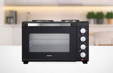 SDA1610 Mini Countertop Electric Cooker, 42 Litre Oven and Grill with Hot Plates