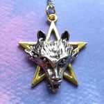 Night of the Wolf Pentagram Star Pendant Necklace Briar Gothic Dark Fantasy