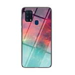 Coque pour Samsung Galaxy M31,Marbre Verre trempé Ultra Fine Silicone Housse Original Étui de Protection en Souple Doux TPU Gel Bumper pour Samsung Galaxy M31 (Couleur étoilé)