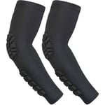 2-pack Vadderade Armbågs- och Underarmskydd Kompressionsärmar Skyddande Stöd Svart Vadderad Armbåge Underarm Stor Black Padded Elbow Forearm Large