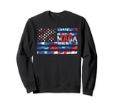 MAGA Tie Dye Red White Blue Patriotic America w USA Flag Sweatshirt