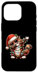 Coque pour iPhone 16 Pro Dabbing Maine Coon Cat Lunettes de soleil Mignon Noël Noël