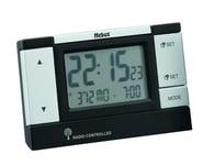 Mebus 51059, Digital Väckarklocka, Svart, Silver, 12/24H, Lcd, 2 Linjer, Batteri