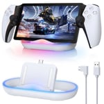 Chargeur PlayStation Portal, Station de Charge pour PS Portal avec Lumières RVB Support de Chargement PS5 Portal Accessoires