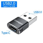 adaptateur USB type-c USB-C mâle vers USB 3.0 femelle,convertisseur pour Macbook,Samsung S20,Huawei,connecteur USBC OTG - Type Black C to USB 2.0