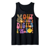 Peace Out Single Digits Tie Dye 10 Year Old Girl Birthday Tank Top