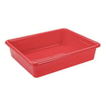 Storex Lot de 5 plateaux de rangement plats format lettre avec couvercle anti-encliquetage pour salle de classe, bureau et maison, rouge (62537A05C)