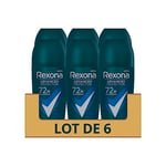 REXONA MEN - Déodorant Homme Cobalt Dry - Bille Anti-transpirant - Advanced Protection - Parfum Elégant et Frais - Protection 72h (lot de 6x50ml)