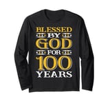 Vintage Blessed 100 Years Happy One hundred 100th Birthday Long Sleeve T-Shirt