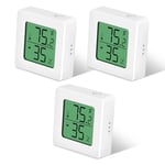 Thermometre Interieur Maison, 3 Pièces Mini Lcd Thermomètre Intérieur-Petit Hygromètre Numérique D'Intérieur-Moniteur De Température Et Humidimètre-Thermomètre D'Ambiance