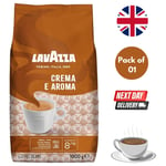 1x Lavazza Crema e Aroma Coffee Beans 1kg - Premium Italian Espresso Roast